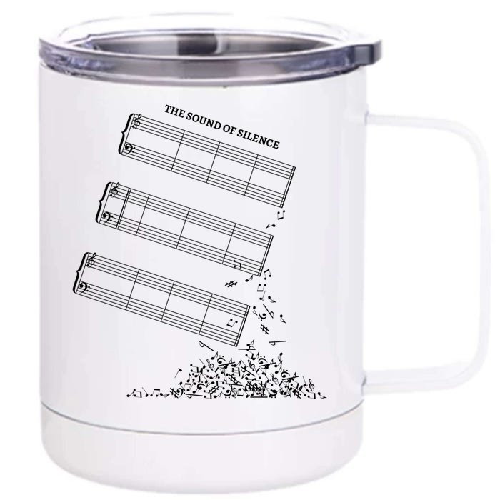 Music Sheet Without Sheet Music Gift The Sound Of Silence Cool Gift Front & Back 12oz Stainless Steel Tumbler Cup