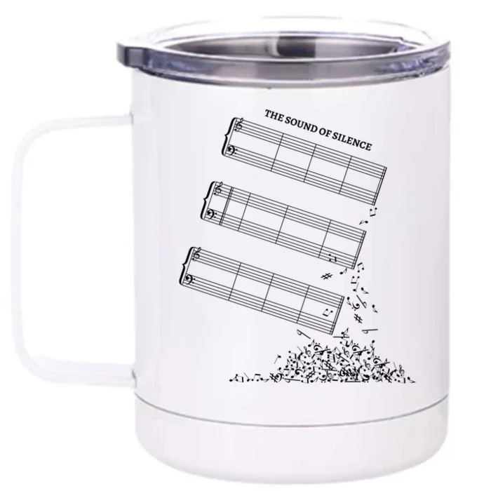 Music Sheet Without Sheet Music Gift The Sound Of Silence Cool Gift Front & Back 12oz Stainless Steel Tumbler Cup