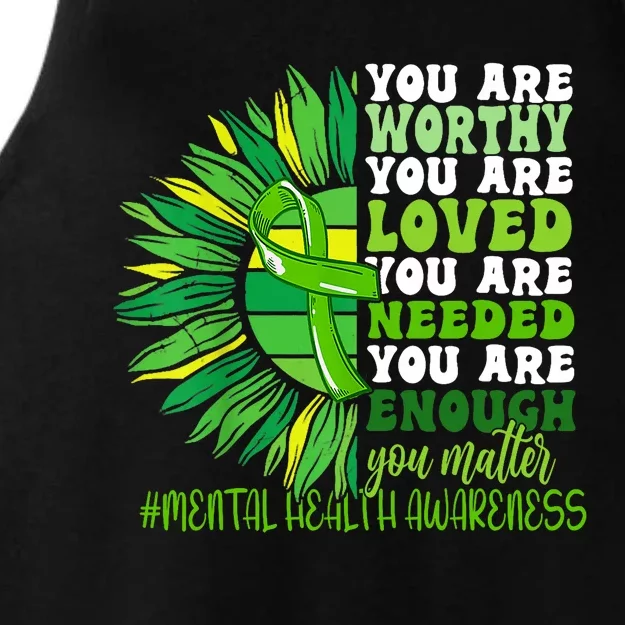 Motivational Support Warrior Mental Health Awareness Month Design Ladies Tri-Blend Wicking Tank