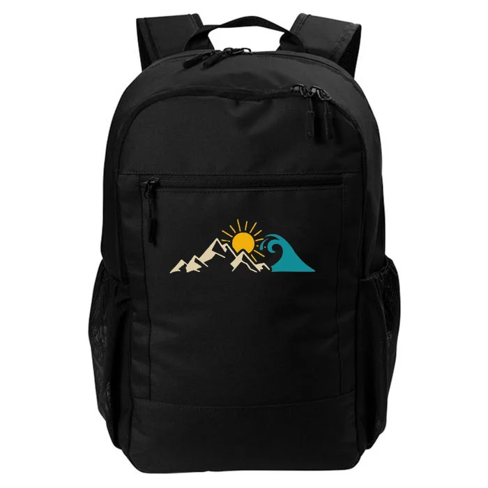 Mountain Sun Wave Nature Hiking Surf Surfer Hiker Outdoor Daily Commute Backpack