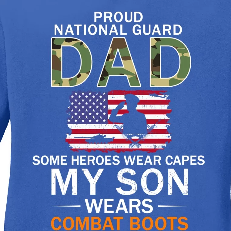 My Son Wears Combat Bootsgiftproud National Guard Dad Army Gift Ladies Long Sleeve Shirt