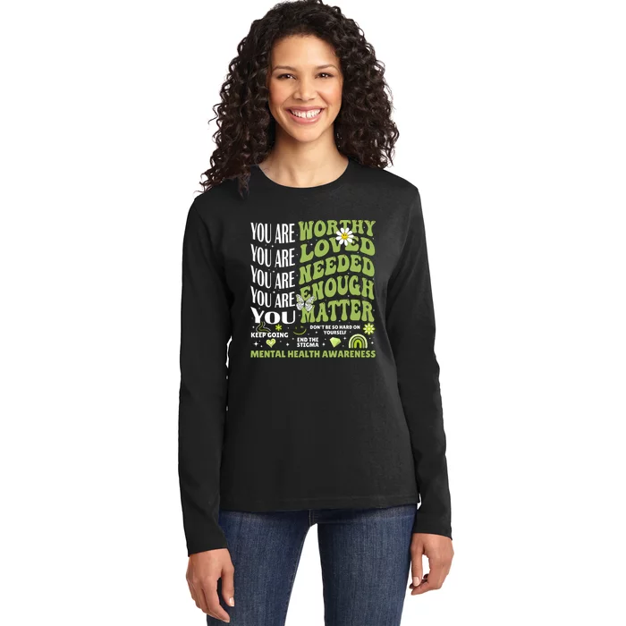 Motivational Support Warrior Mental Health Awareness Matters Ladies Long Sleeve Shirt