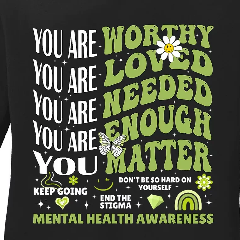 Motivational Support Warrior Mental Health Awareness Matters Ladies Long Sleeve Shirt