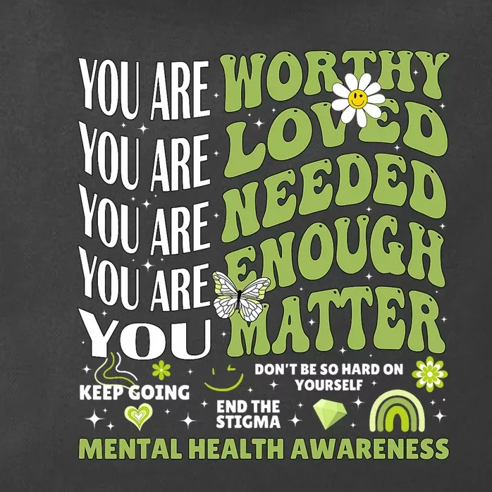 Motivational Support Warrior Mental Health Awareness Matters Zip Tote Bag