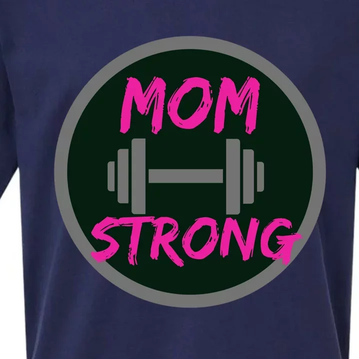 Mom Strong Workout Fitness Gift Sueded Cloud Jersey T-Shirt