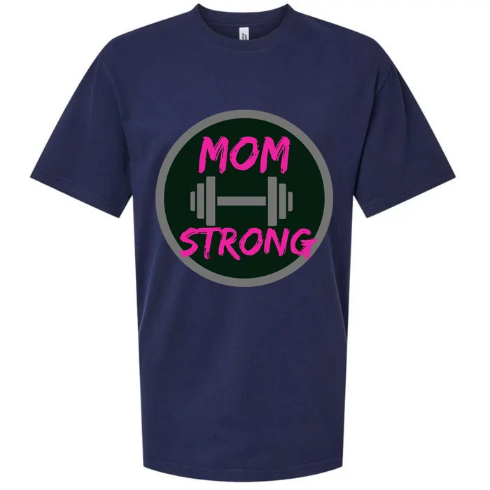 Mom Strong Workout Fitness Gift Sueded Cloud Jersey T-Shirt