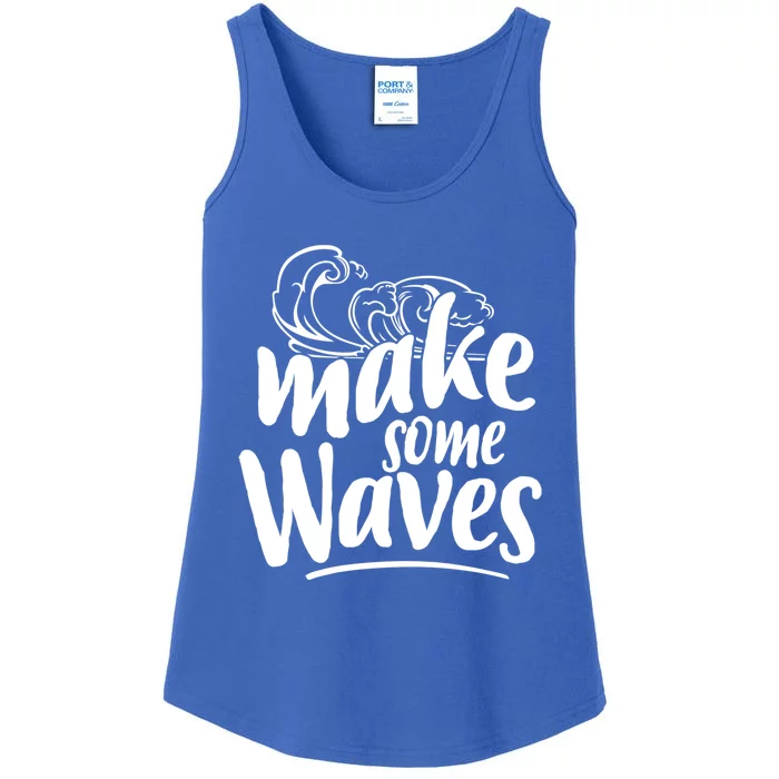 Make Some Waves Summer Vibes Beach Vacay Summertime Summer Gift Ladies Essential Tank