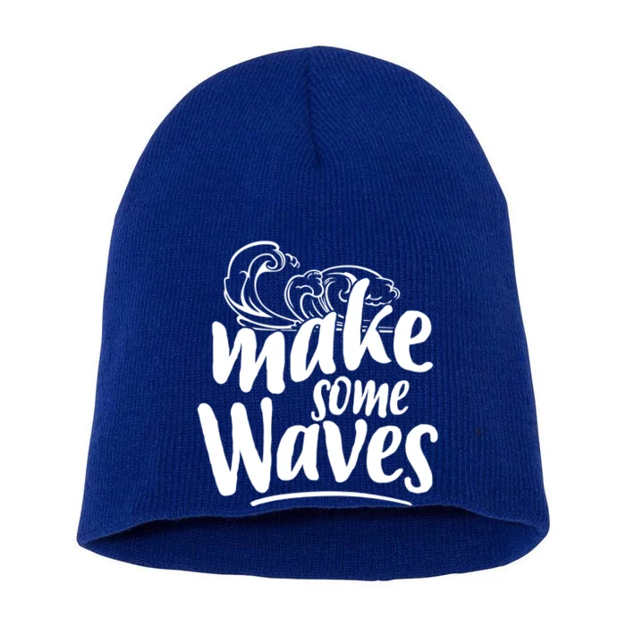 Make Some Waves Summer Vibes Beach Vacay Summertime Summer Gift Short Acrylic Beanie