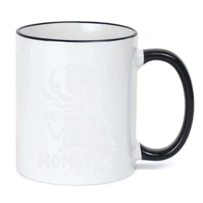 Momster Skeleton Woman Coffee Funny Halloween Mom Mama Black Color Changing Mug