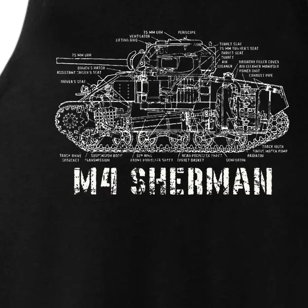 M4 Sherman Wwii Army Tank Military Ladies Tri-Blend Wicking Tank