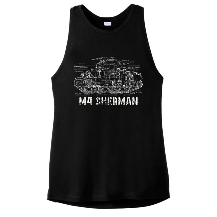 M4 Sherman Wwii Army Tank Military Ladies Tri-Blend Wicking Tank