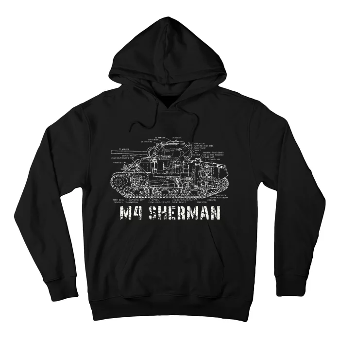 M4 Sherman Wwii Army Tank Military Hoodie