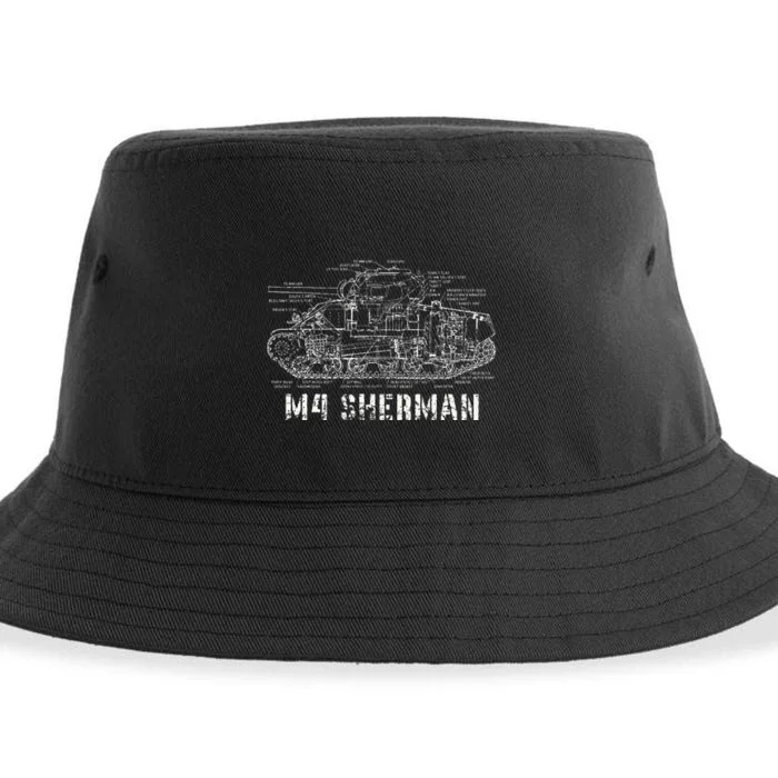 M4 Sherman Wwii Army Tank Military Sustainable Bucket Hat