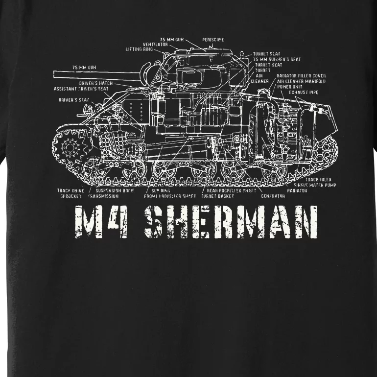 M4 Sherman Wwii Army Tank Military Premium T-Shirt