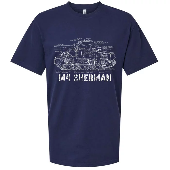 M4 Sherman Wwii Army Tank Military Sueded Cloud Jersey T-Shirt