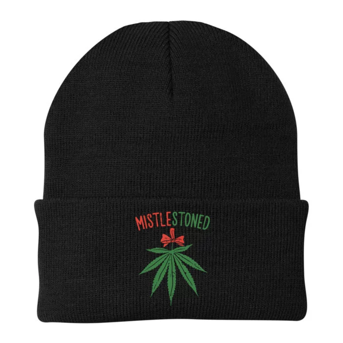 Mistlestoned Shirts Weed Stoner Christmas Gift Marijuana 420 Knit Cap Winter Beanie