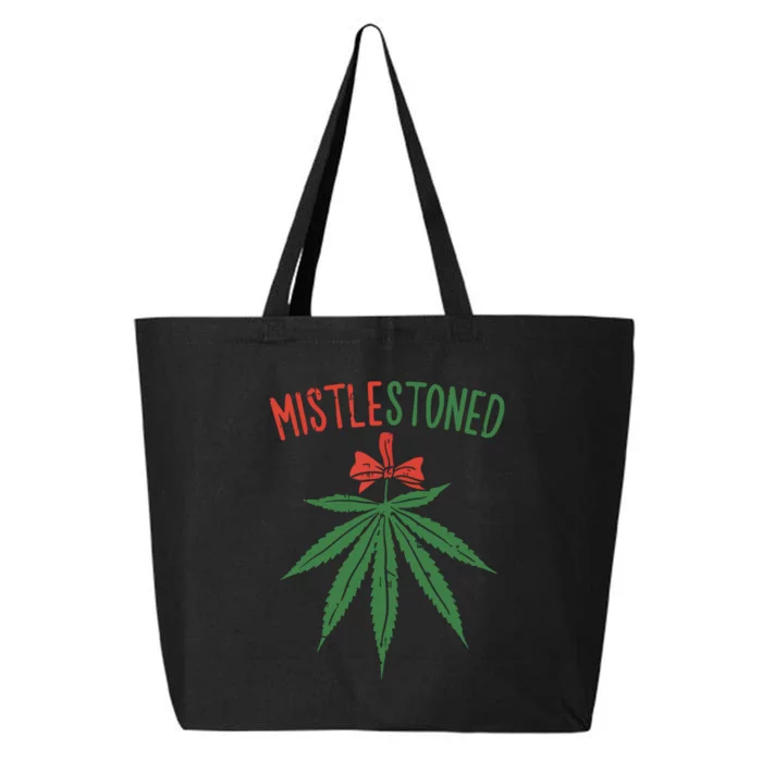 Mistlestoned Shirts Weed Stoner Christmas Gift Marijuana 420 25L Jumbo Tote