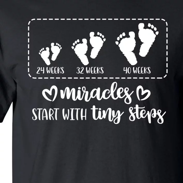 Miracles Start With Tiny Steps Baby Feet Nurse Gift TShirt Tall T-Shirt