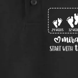 Miracles Start With Tiny Steps Baby Feet Nurse Gift TShirt Dry Zone Grid Performance Polo