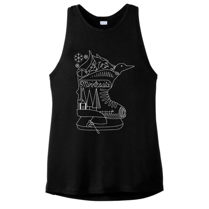 Minnesota State With Hidden Images Ladies Tri-Blend Wicking Tank