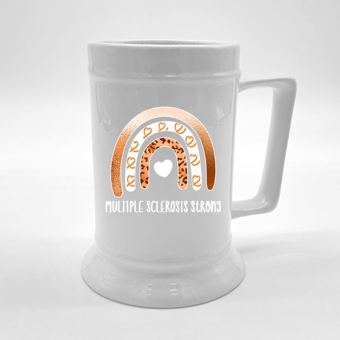 Multiple Sclerosis Warrior Orange Ribbon Ms Day Great Gift Front & Back Beer Stein