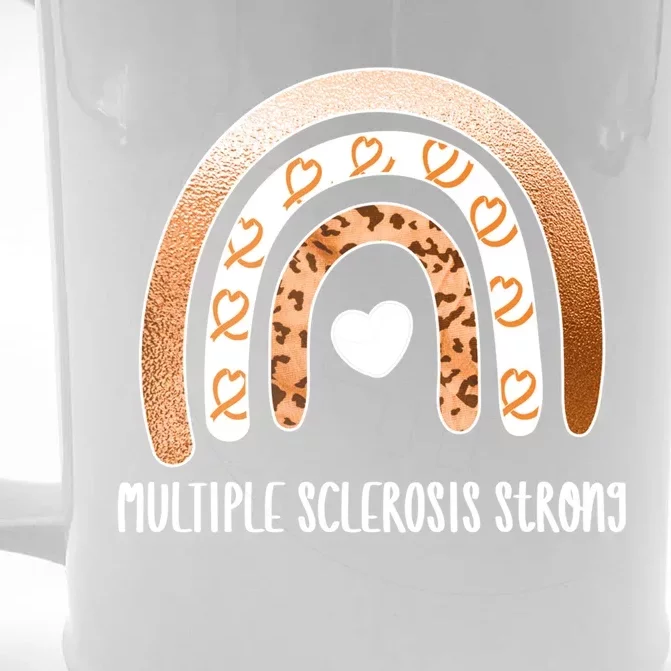 Multiple Sclerosis Warrior Orange Ribbon Ms Day Great Gift Front & Back Beer Stein