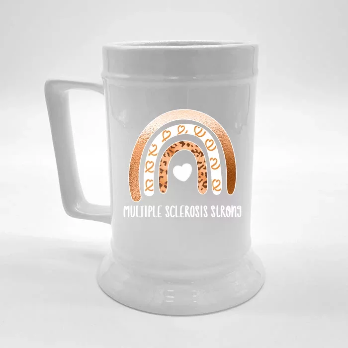 Multiple Sclerosis Warrior Orange Ribbon Ms Day Great Gift Front & Back Beer Stein