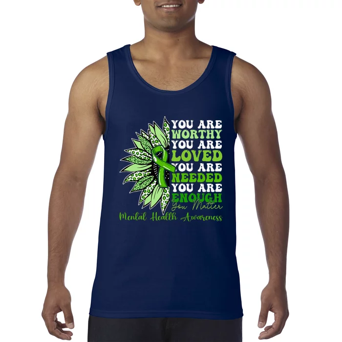 Motivational Support Warrior Mental Health Awareness Gifts Tank Top