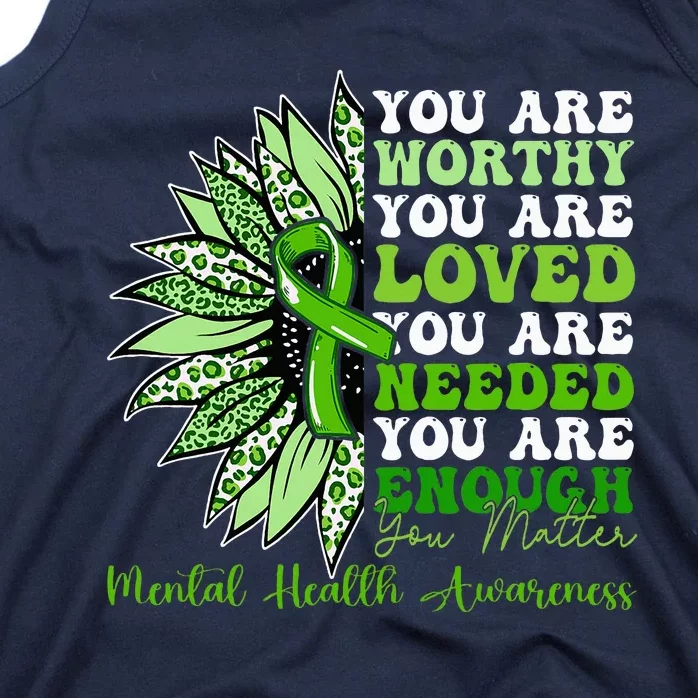 Motivational Support Warrior Mental Health Awareness Gifts Tank Top