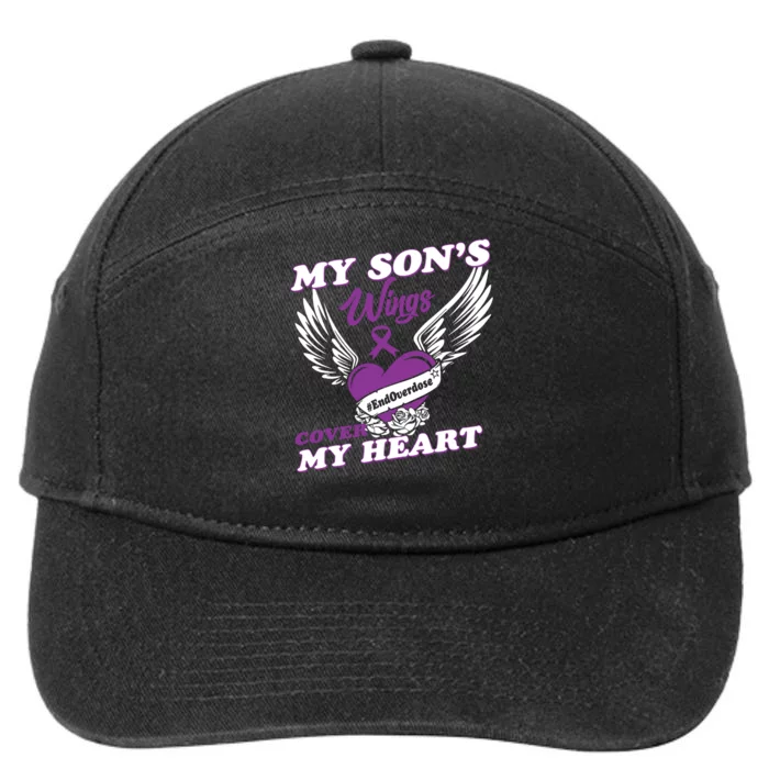 My Sons Wings Love Cover My Heart Gift 7-Panel Snapback Hat