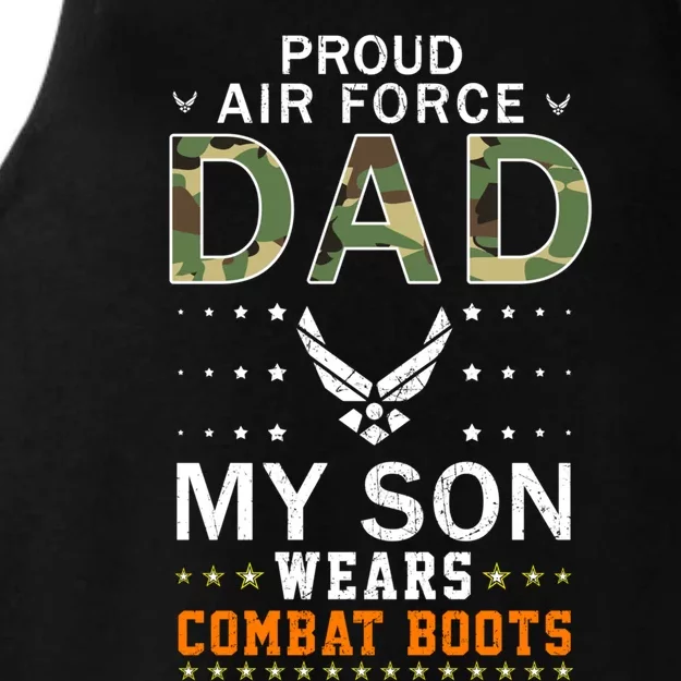 My Son Wear Combat Bootsgiftproud Air Force Dad Camouflage Army Gift Ladies Tri-Blend Wicking Tank