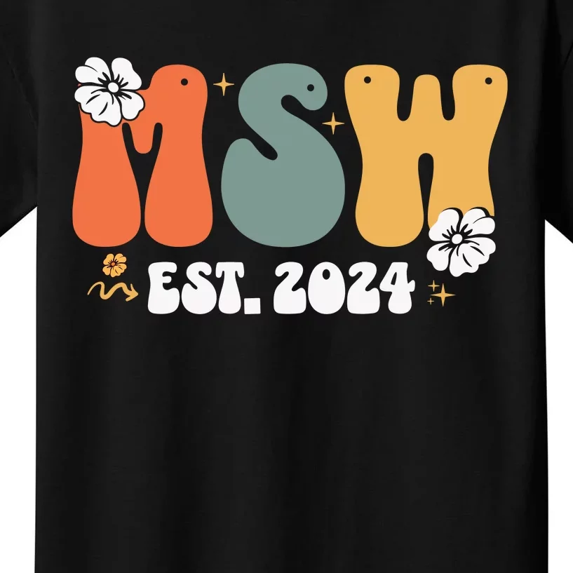 Master Social Worker Est 2024 Kids T-Shirt