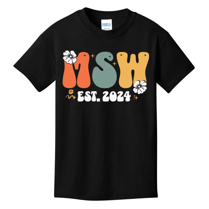 Master Social Worker Est 2024 Kids T-Shirt