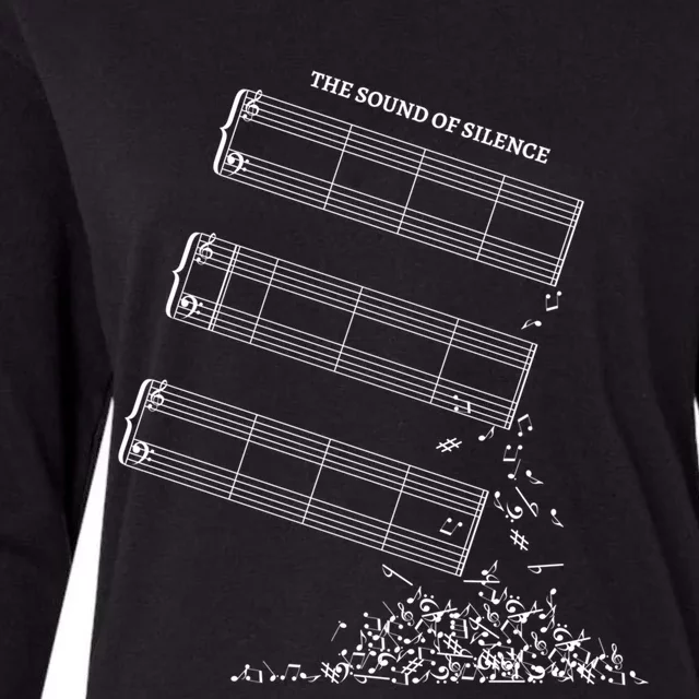 Music Sheet Without Sheet Music Gift The Sound Of Silence Gift Womens Cotton Relaxed Long Sleeve T-Shirt