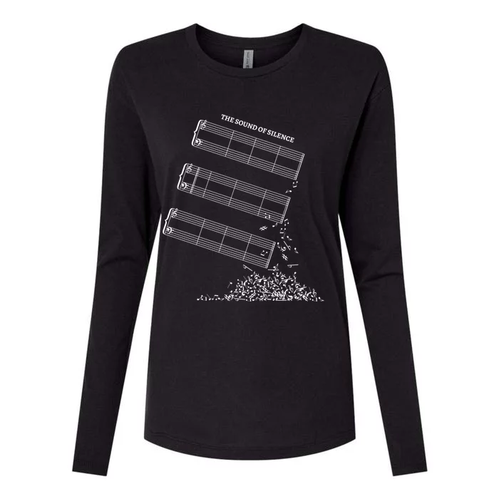 Music Sheet Without Sheet Music Gift The Sound Of Silence Gift Womens Cotton Relaxed Long Sleeve T-Shirt