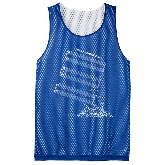 Music Sheet Without Sheet Music Gift The Sound Of Silence Gift Mesh Reversible Basketball Jersey Tank