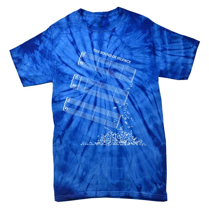 Music Sheet Without Sheet Music Gift The Sound Of Silence Gift Tie-Dye T-Shirt