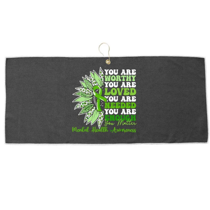 Motivational Support Warrior Mental Health Awareness Gifts Large Microfiber Waffle Golf Towel