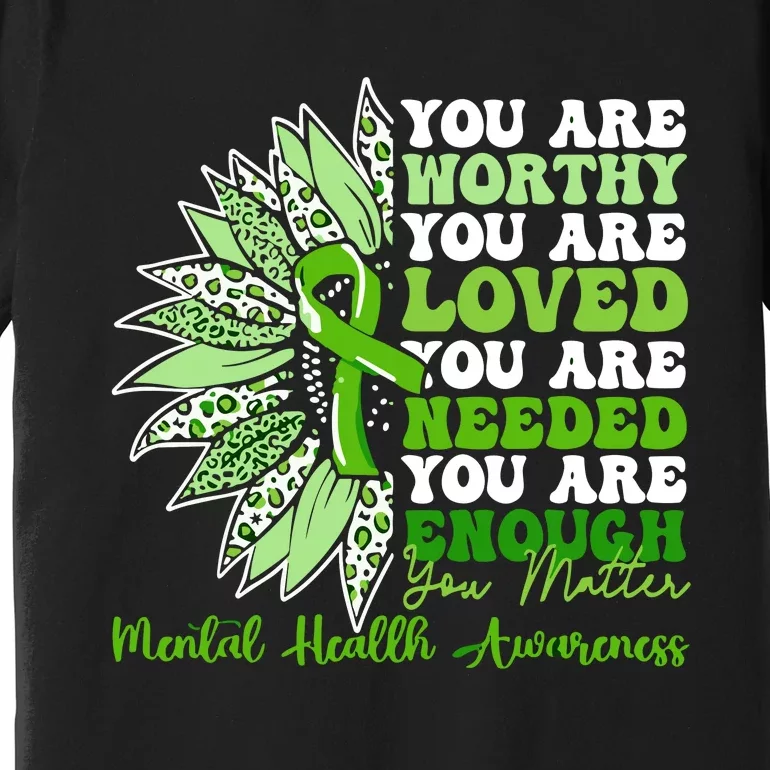 Motivational Support Warrior Mental Health Awareness Gifts Premium T-Shirt