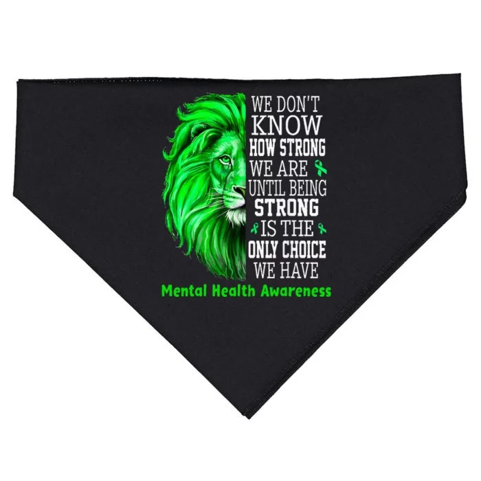 Motivational Support Warrior Mental Health Awareness Gifts USA-Made Doggie Bandana