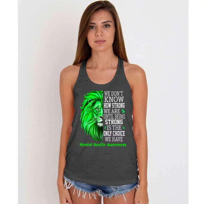 Motivational Support Warrior Mental Health Awareness Gifts Women's Knotted Racerback Tank