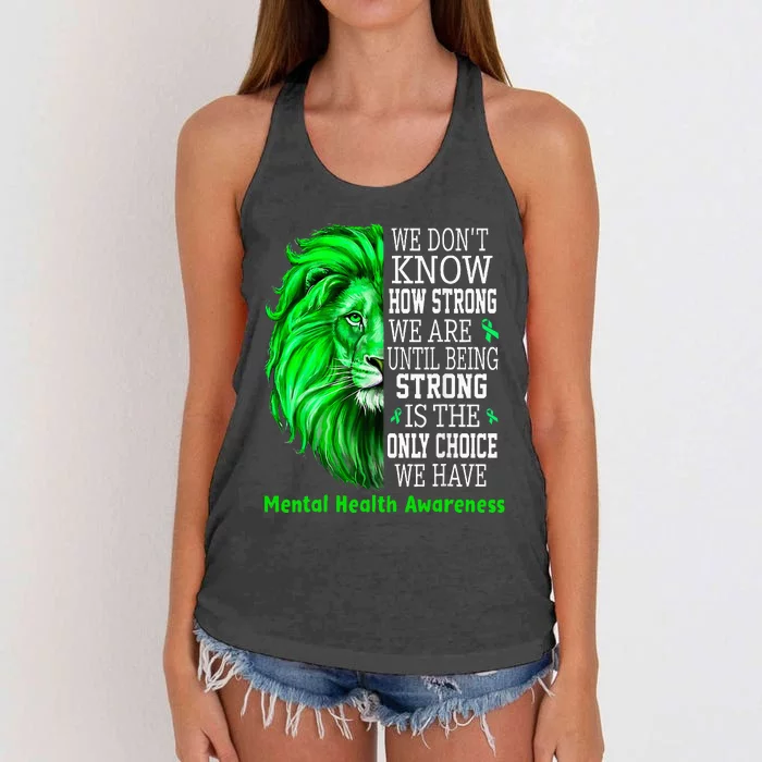 Motivational Support Warrior Mental Health Awareness Gifts Women's Knotted Racerback Tank