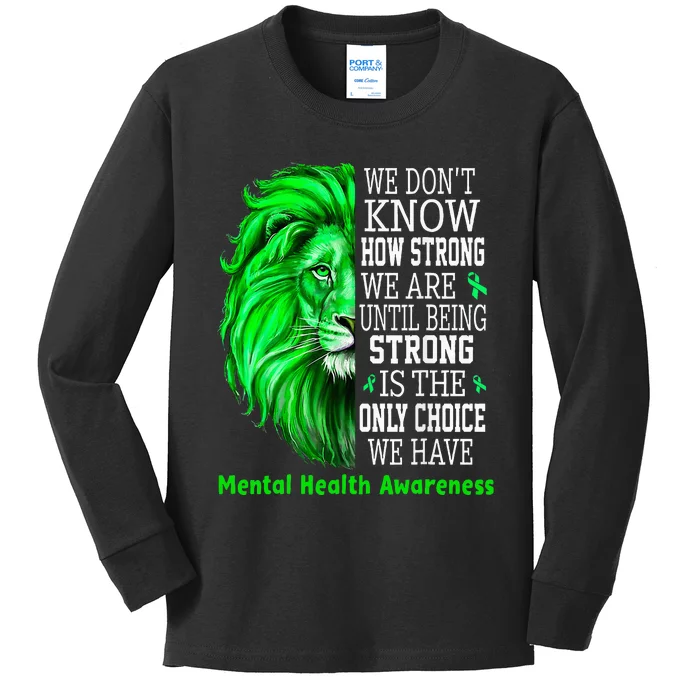 Motivational Support Warrior Mental Health Awareness Gifts Kids Long Sleeve Shirt