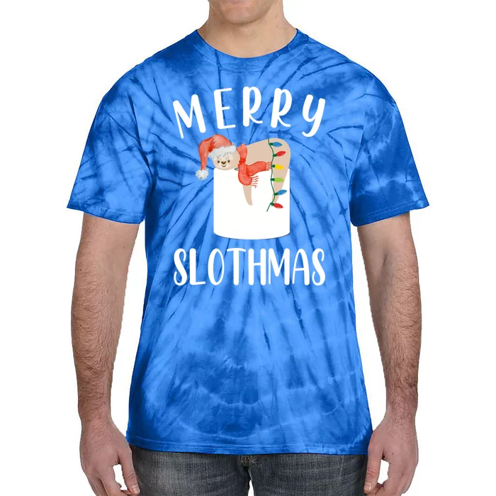 Merry Slothmas Xmas Sloth Animal Accessories Decor Gift Tie-Dye T-Shirt