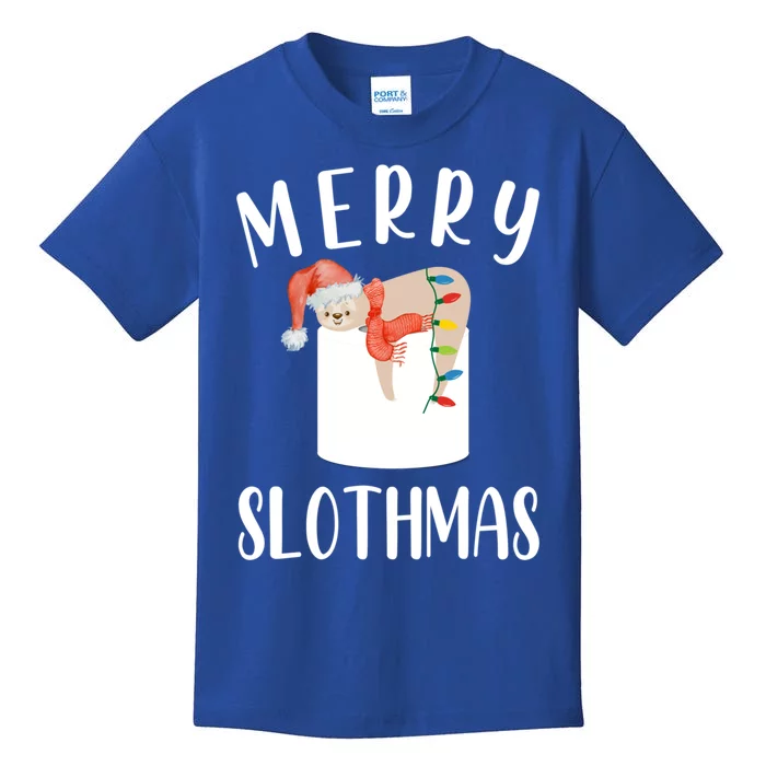 Merry Slothmas Xmas Sloth Animal Accessories Decor Gift Kids T-Shirt