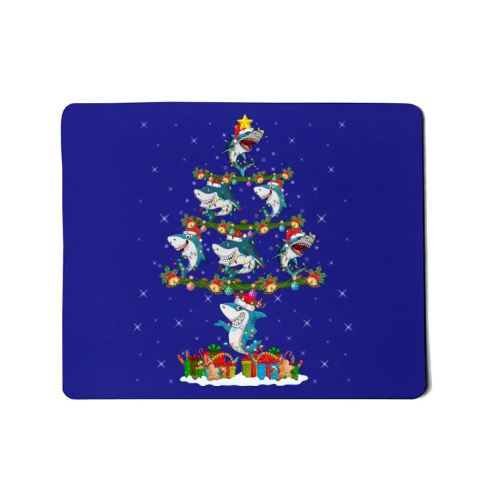 Merry Sharkmas Xmas Lighting Santa Shark Christmas Tree Great Gift Mousepad