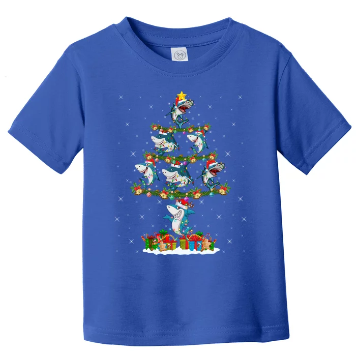 Merry Sharkmas Xmas Lighting Santa Shark Christmas Tree Great Gift Toddler T-Shirt