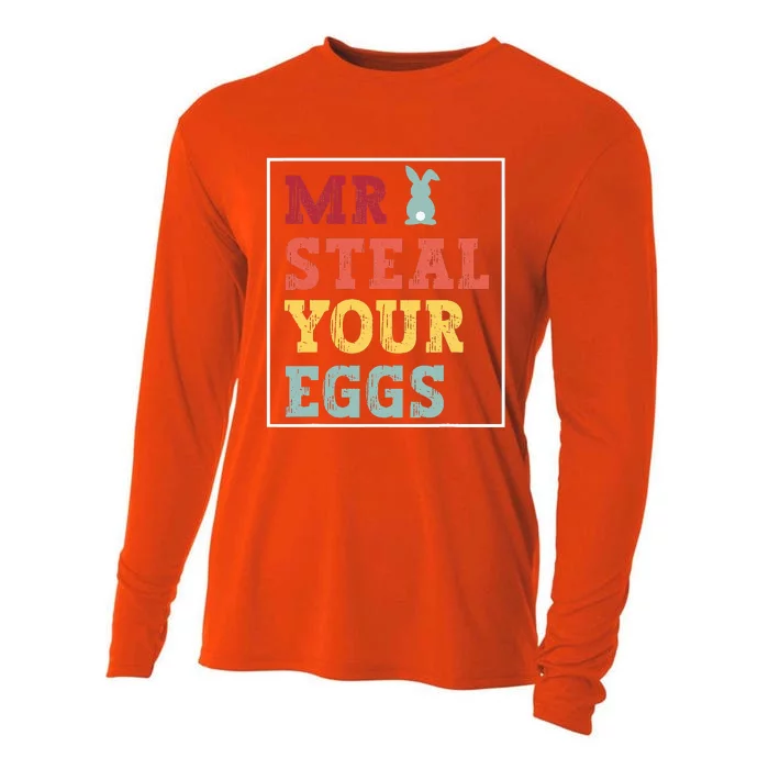 Mr Steal Your Eggs Easter Funny Spring Humor Cooling Performance Long Sleeve Crew