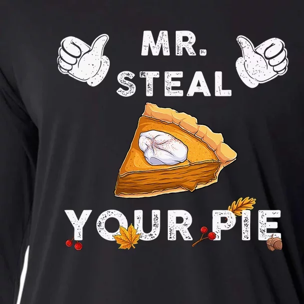 Mr Steal Your Pie Funny Thanksgiving Cooling Performance Long Sleeve Crew