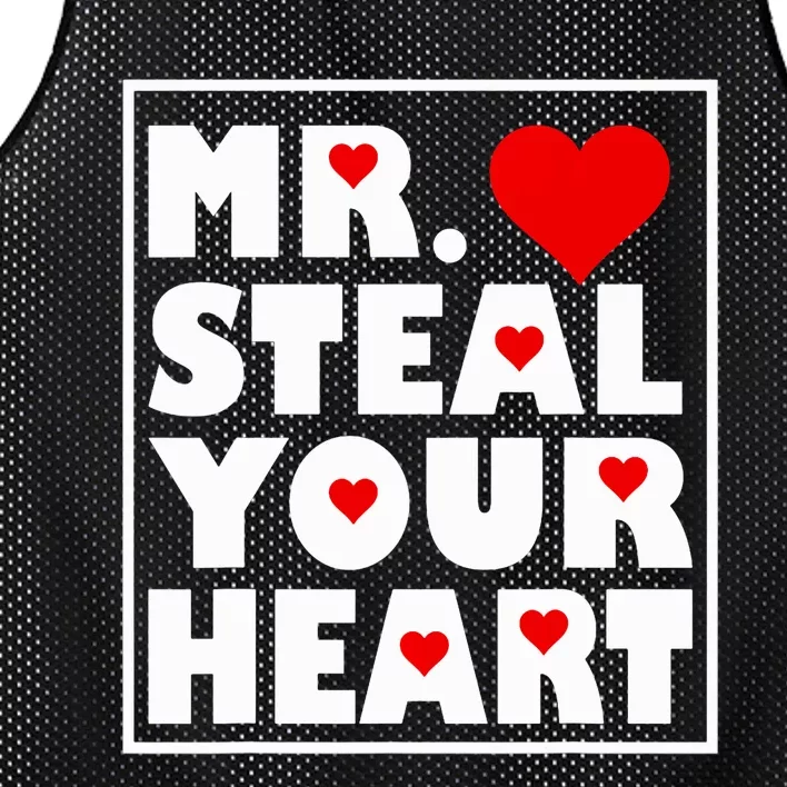 Mr Steal Your Heart Valentines Day Mesh Reversible Basketball Jersey Tank